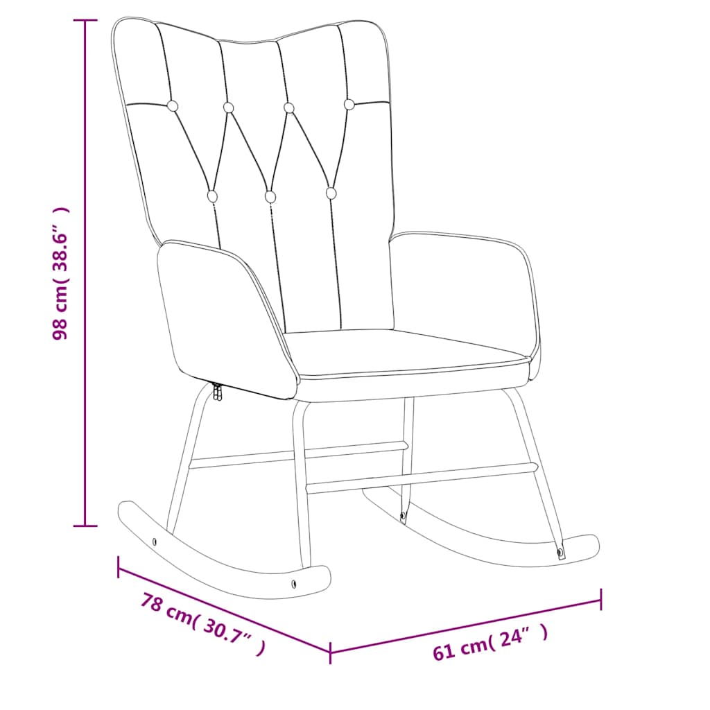 Chaise à bascule Bleu Tissu