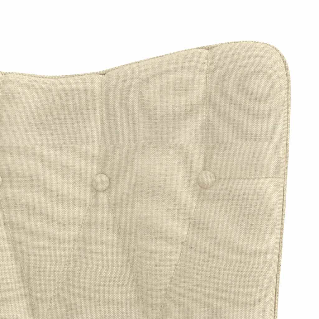 Chaise à bascule avec repose-pied Crème Tissu