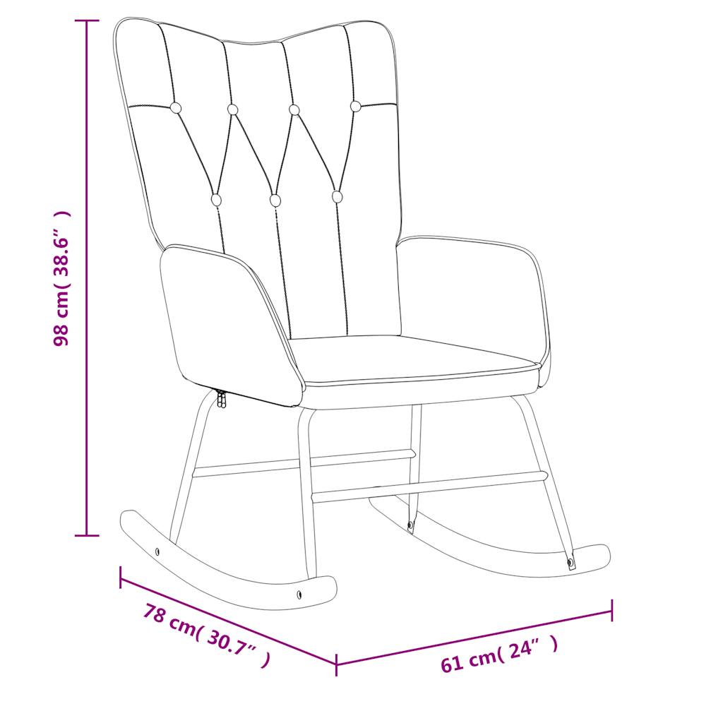 Rocking chair with footrest Cream Fabric