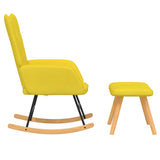 Rocking chair with stool Mustard yellow fabric