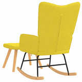 Chaise à bascule avec tabouret Jaune moutarde Tissu