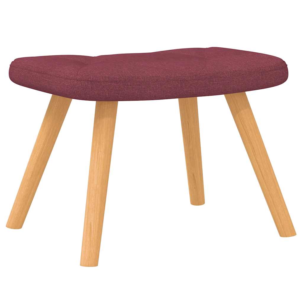 Chaise à bascule avec tabouret Rouge bordeaux Tissu