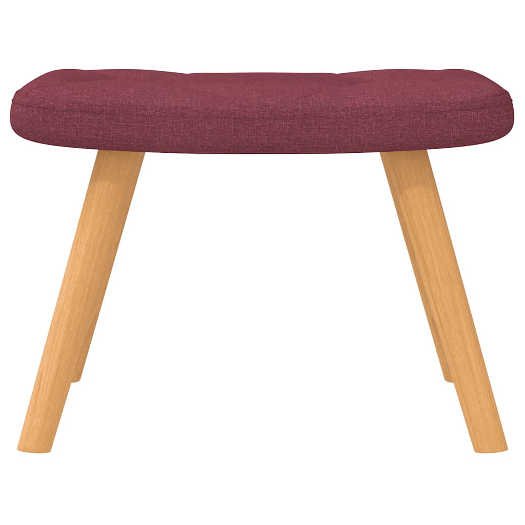 Chaise à bascule avec tabouret Rouge bordeaux Tissu