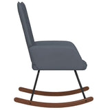 Dark Grey Velvet Rocking Chair