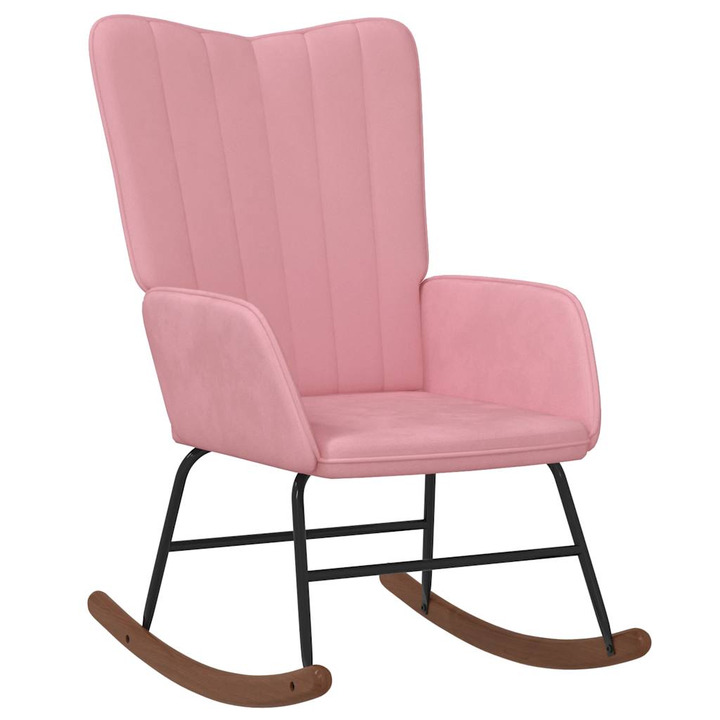 Chaise à bascule Rose Velours