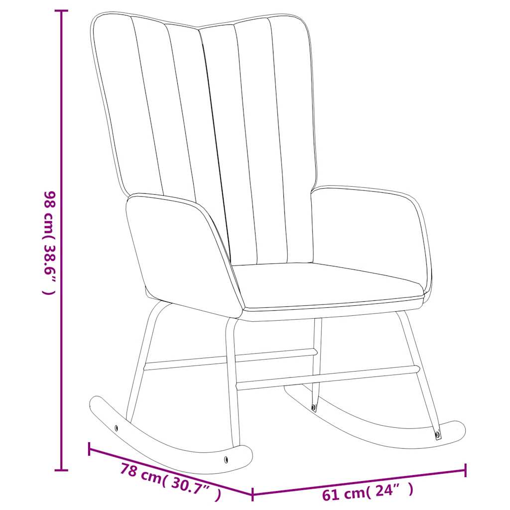 Chaise à bascule Rose Velours