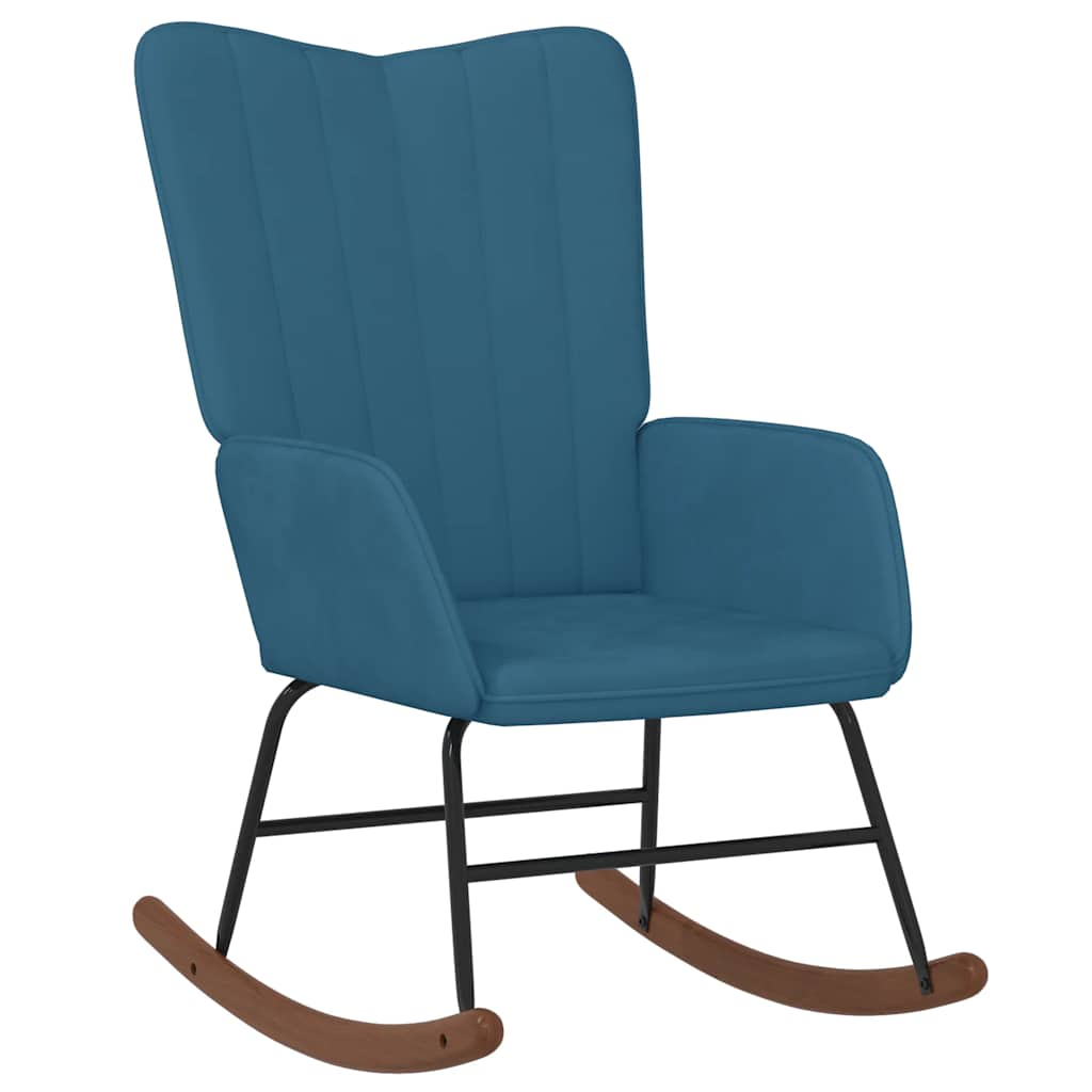 Blue Velvet Rocking Chair