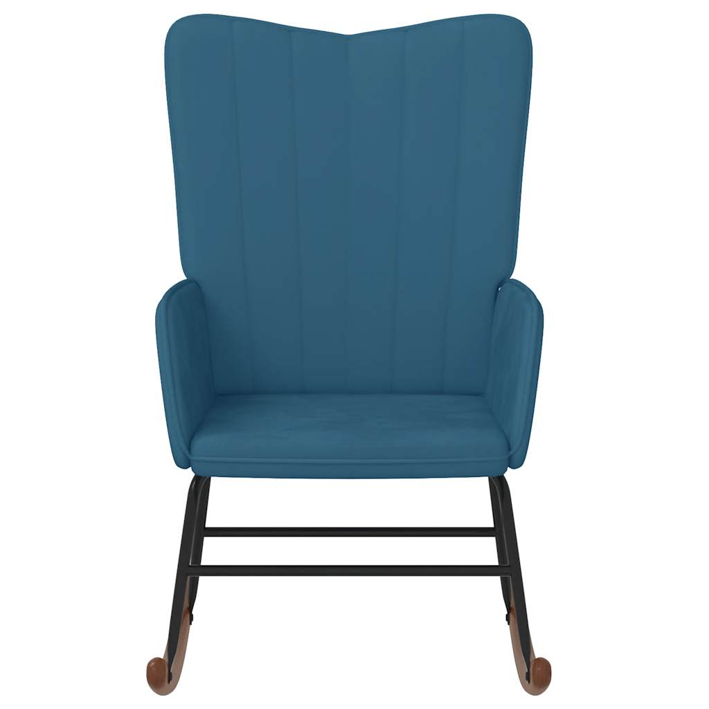 Blue Velvet Rocking Chair