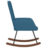 Blue Velvet Rocking Chair