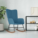 Blue Velvet Rocking Chair