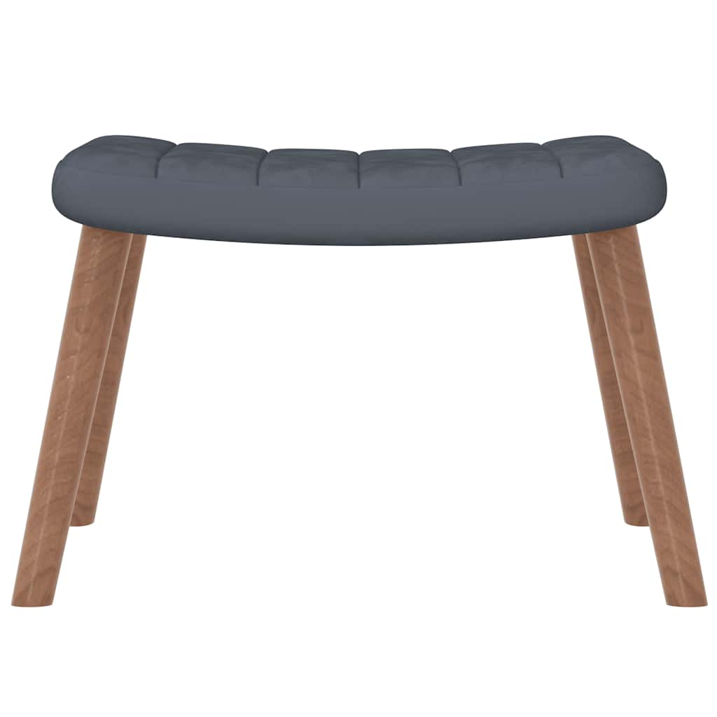 Chaise à bascule avec repose-pied Gris foncé Velours