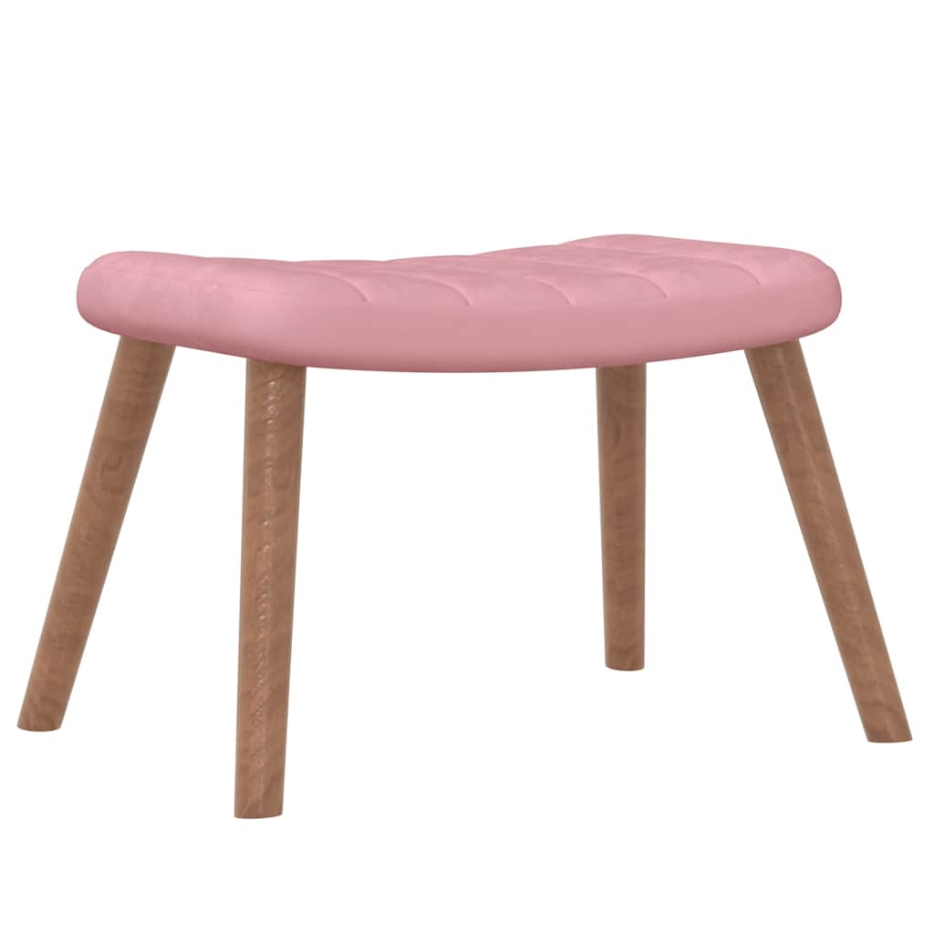 Chaise à bascule avec repose-pied Rose Velours