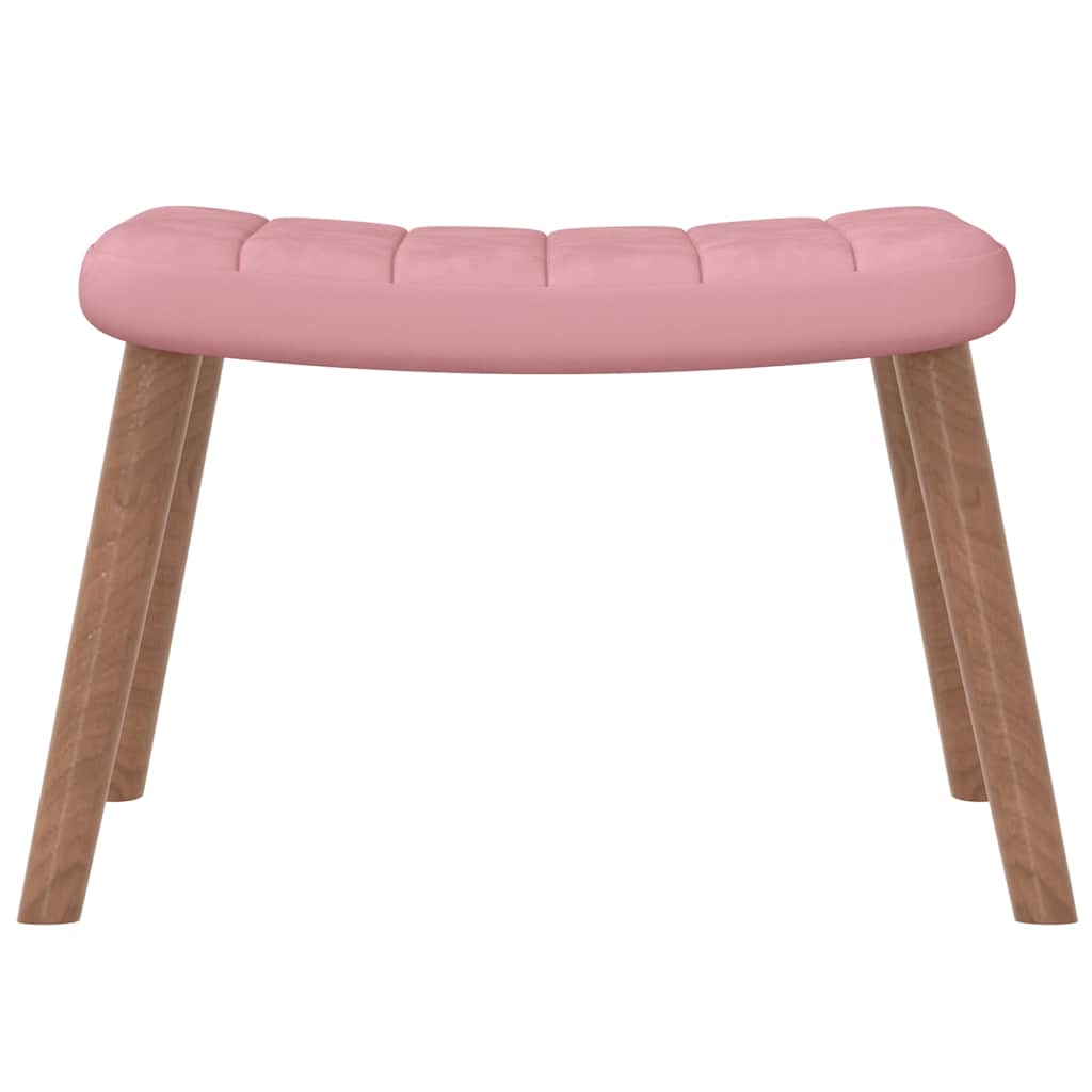 Chaise à bascule avec repose-pied Rose Velours