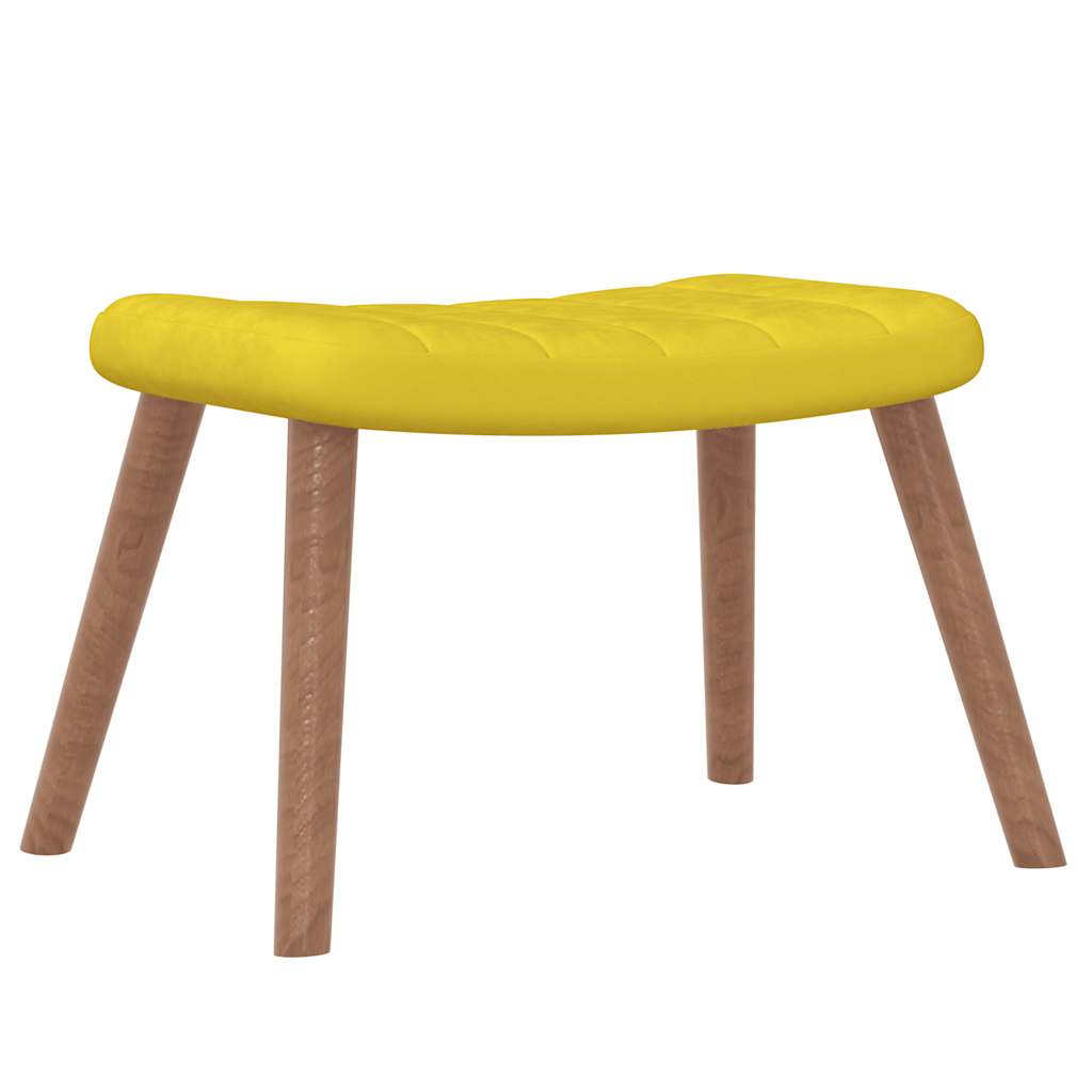 Chaise à bascule avec repose-pied Jaune moutarde Velours