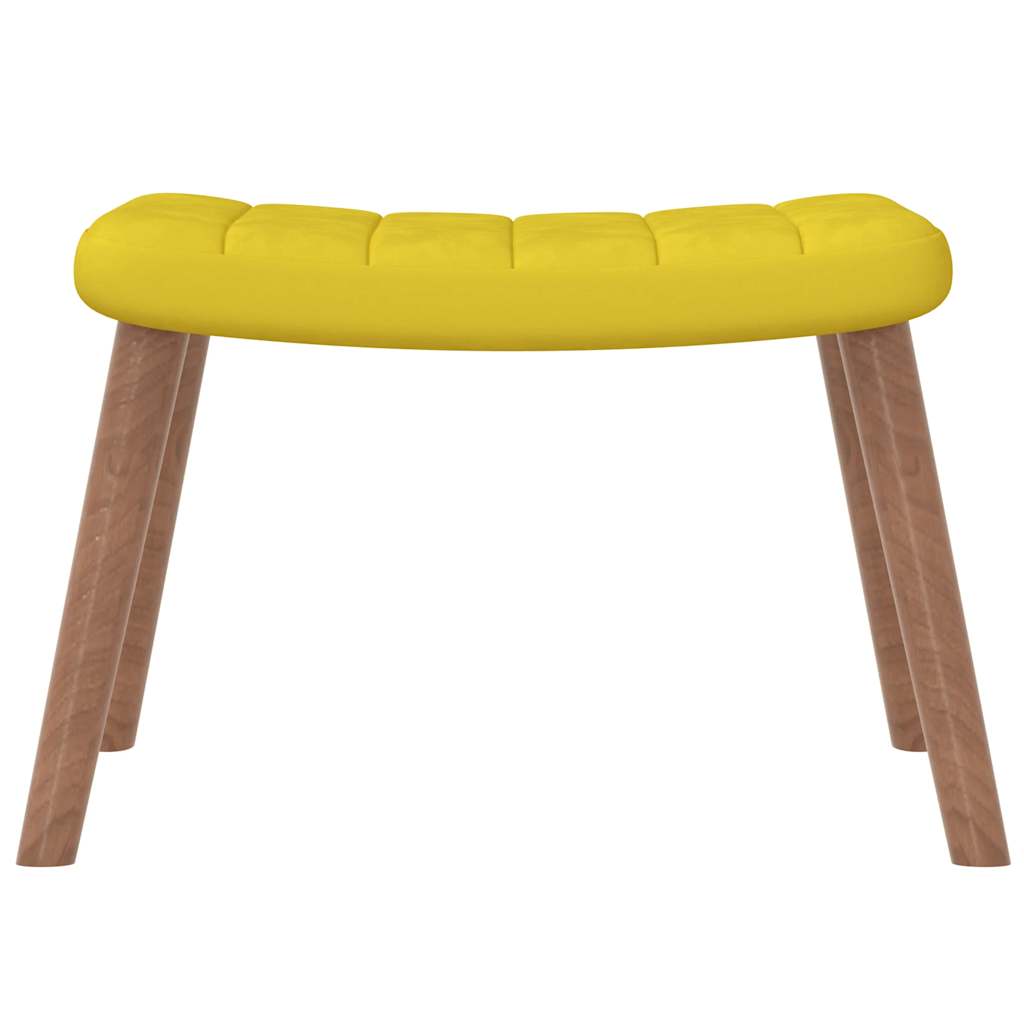 Chaise à bascule avec repose-pied Jaune moutarde Velours