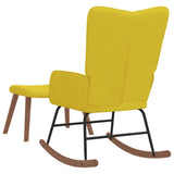 Chaise à bascule avec repose-pied Jaune moutarde Velours