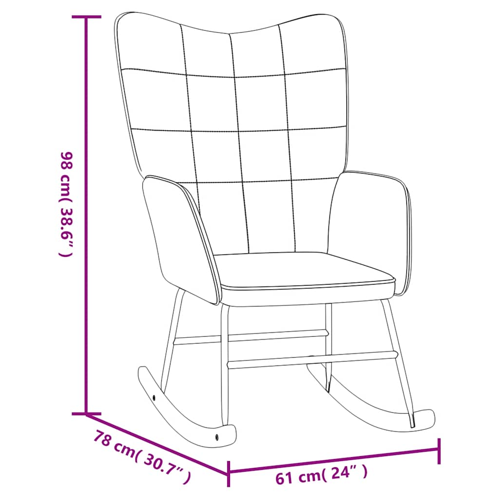 Chaise à bascule Noir Velours et PVC