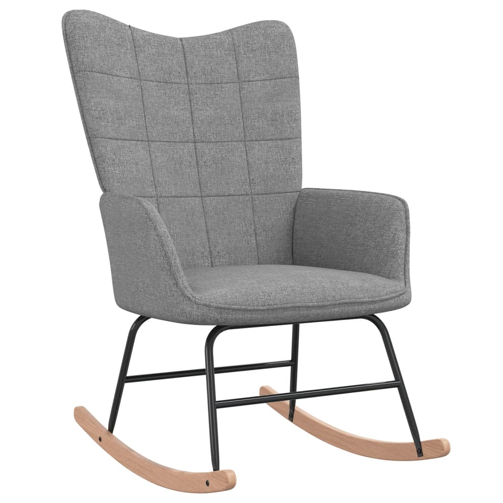 Chaise à bascule avec tabouret Gris clair Tissu