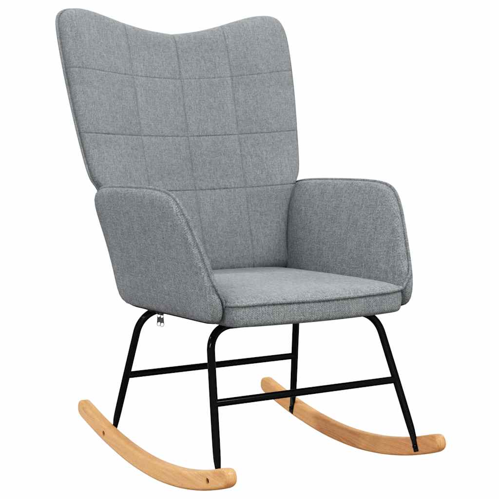 Chaise à bascule avec tabouret Gris clair Tissu