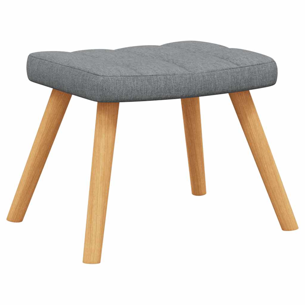 Chaise à bascule avec tabouret Gris clair Tissu