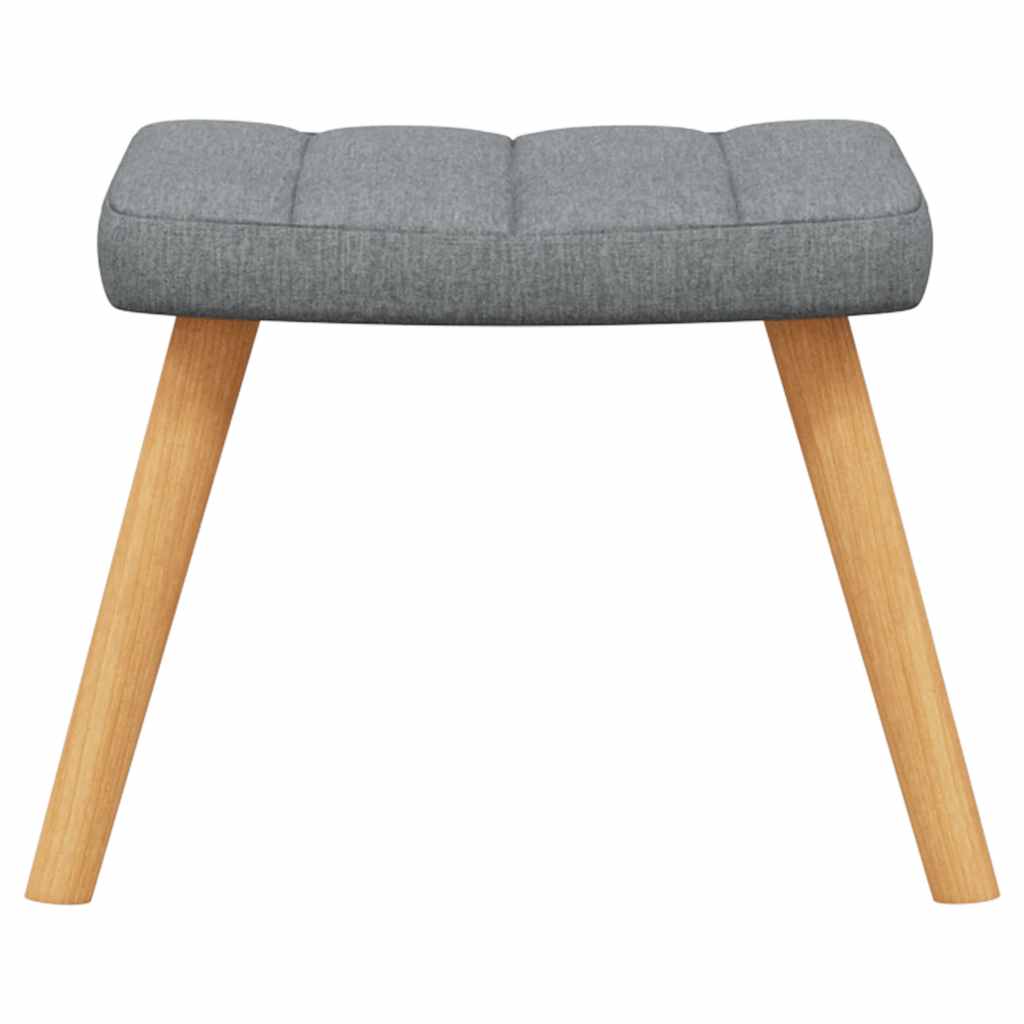 Chaise à bascule avec tabouret Gris clair Tissu