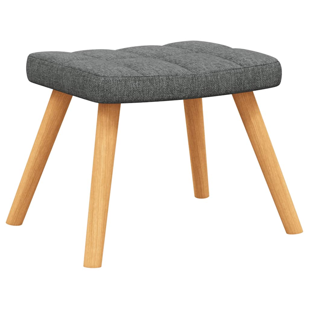 Chaise à bascule avec tabouret Gris foncé Tissu