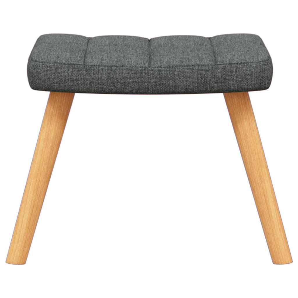 Chaise à bascule avec tabouret Gris foncé Tissu