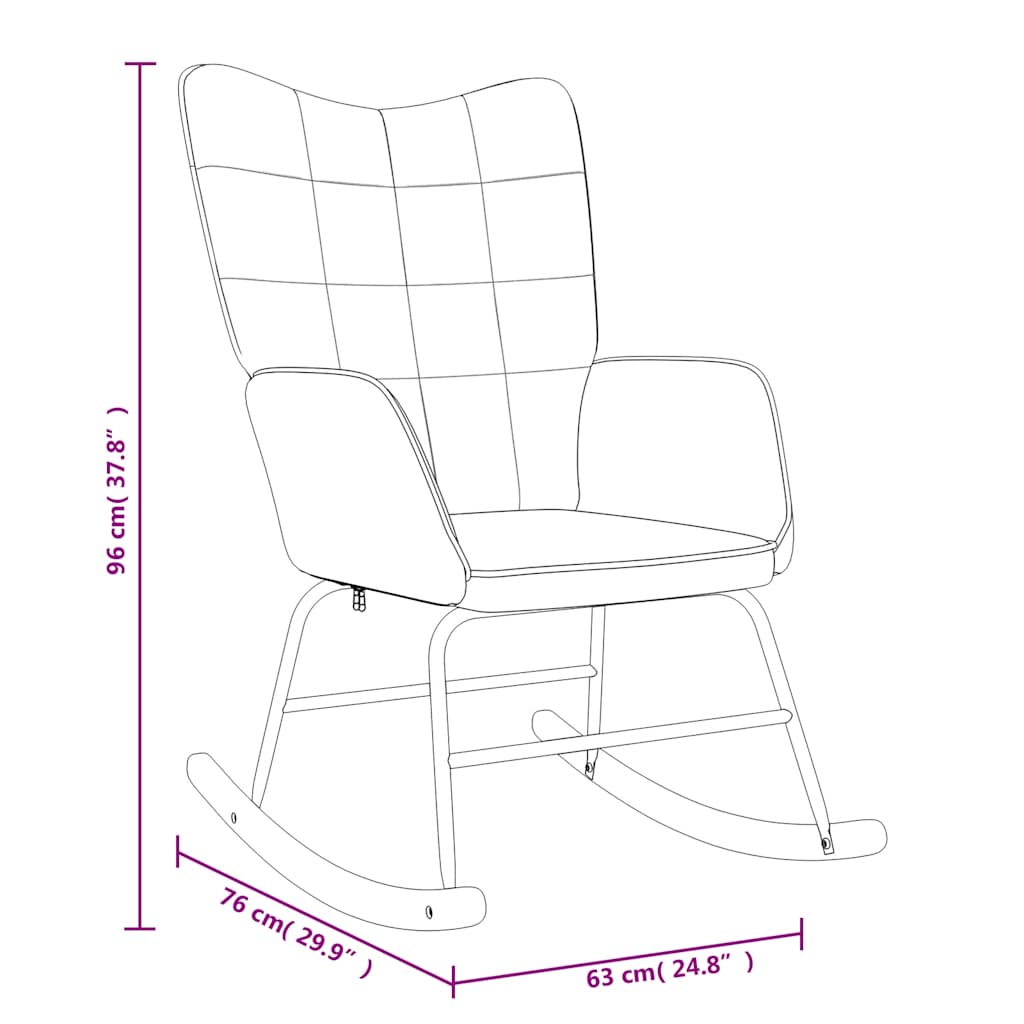 Chaise à bascule avec tabouret Gris foncé Tissu