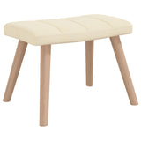 Chaise à bascule avec tabouret Crème Tissu