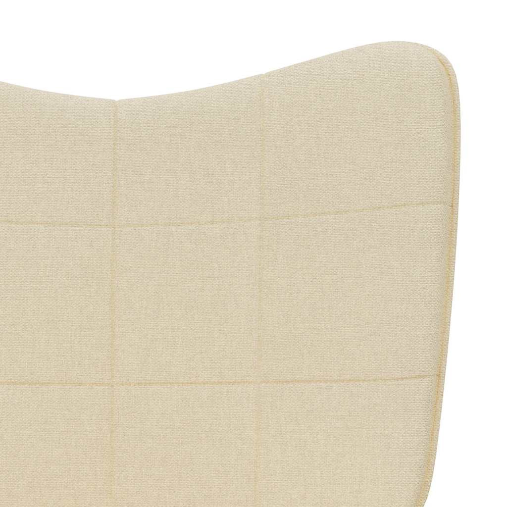 Chaise à bascule avec tabouret Crème Tissu