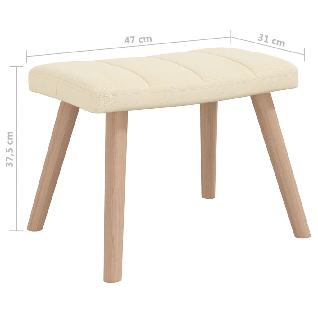 Chaise à bascule avec tabouret Crème Tissu