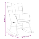 Chaise à bascule avec tabouret Crème Tissu