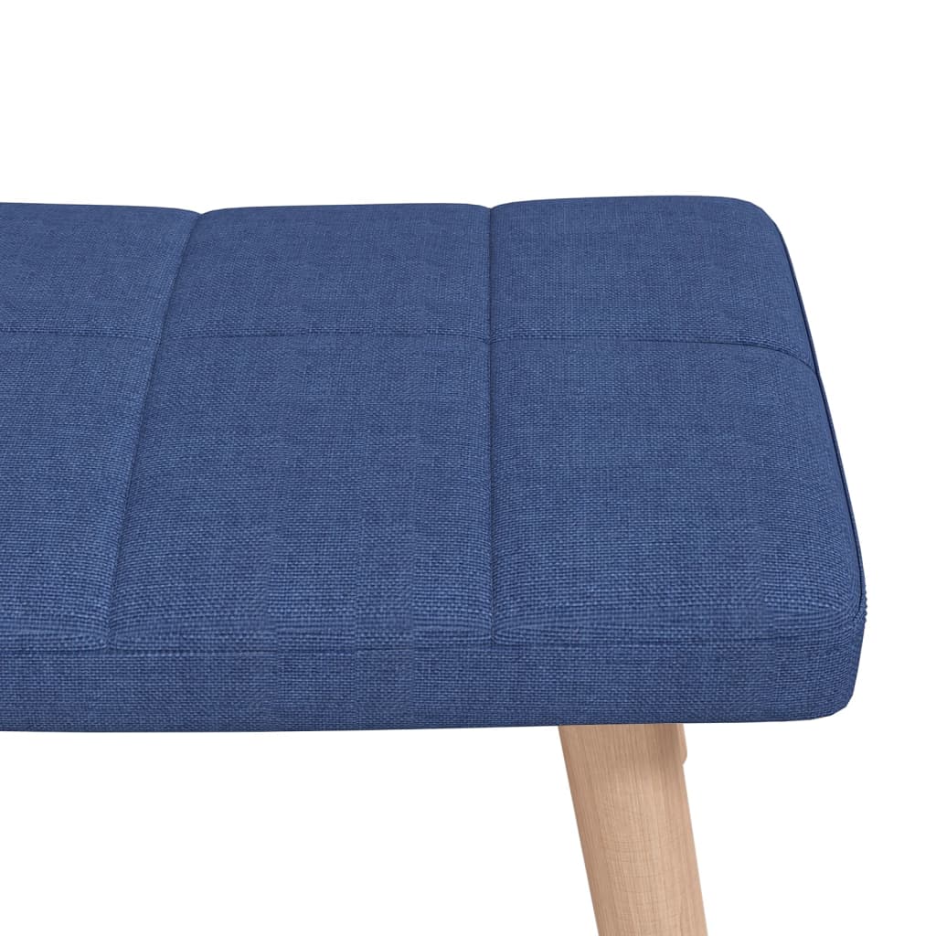 Chaise à bascule avec tabouret Bleu Tissu