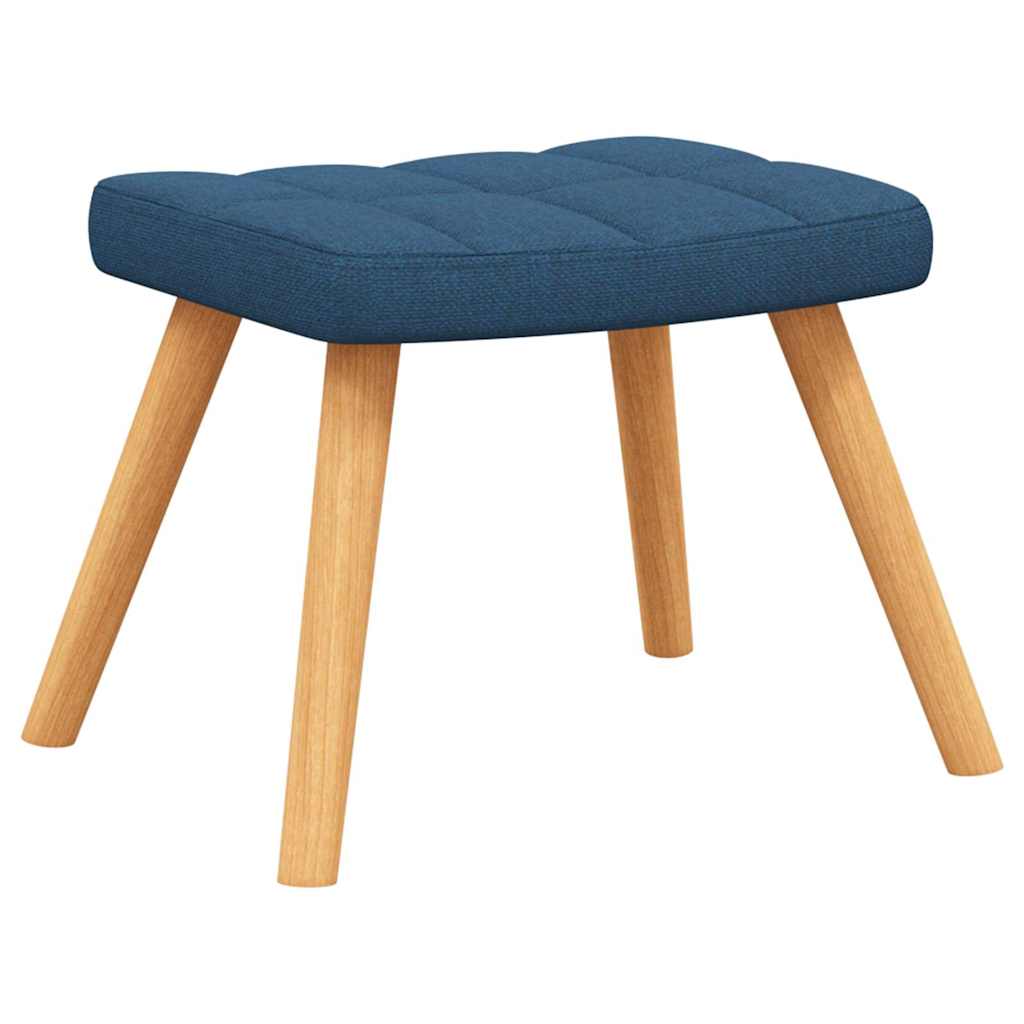 Chaise à bascule avec tabouret Bleu Tissu