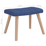 Chaise à bascule avec tabouret Bleu Tissu