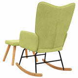 Chaise à bascule avec tabouret Vert Tissu