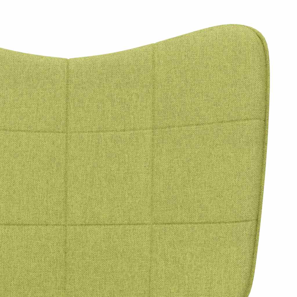 Chaise à bascule avec tabouret Vert Tissu