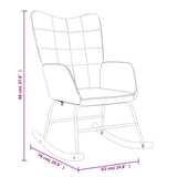 Chaise à bascule avec tabouret Vert Tissu