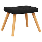 Chaise à bascule avec tabouret Noir Tissu