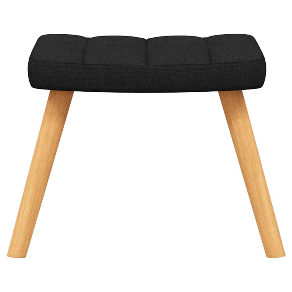 Chaise à bascule avec tabouret Noir Tissu