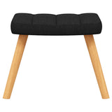 Chaise à bascule avec tabouret Noir Tissu