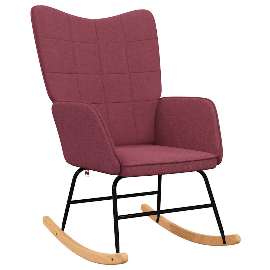 Chaise à bascule avec tabouret Rouge bordeaux Tissu