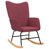 Chaise à bascule avec tabouret Rouge bordeaux Tissu