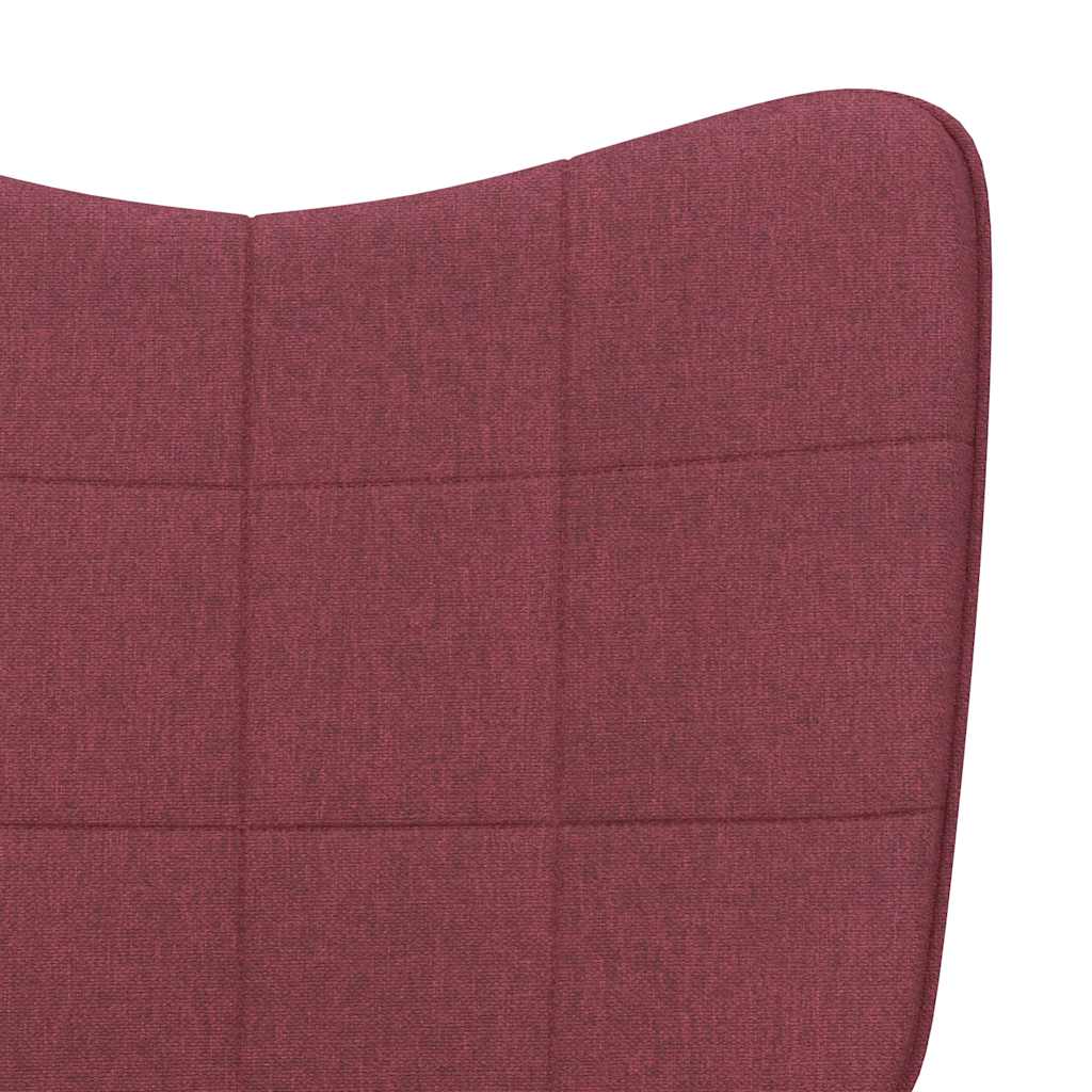 Chaise à bascule avec tabouret Rouge bordeaux Tissu