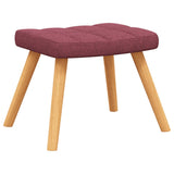 Chaise à bascule avec tabouret Rouge bordeaux Tissu