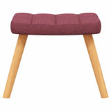 Chaise à bascule avec tabouret Rouge bordeaux Tissu