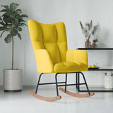 Chaise à bascule Jaune moutarde Velours