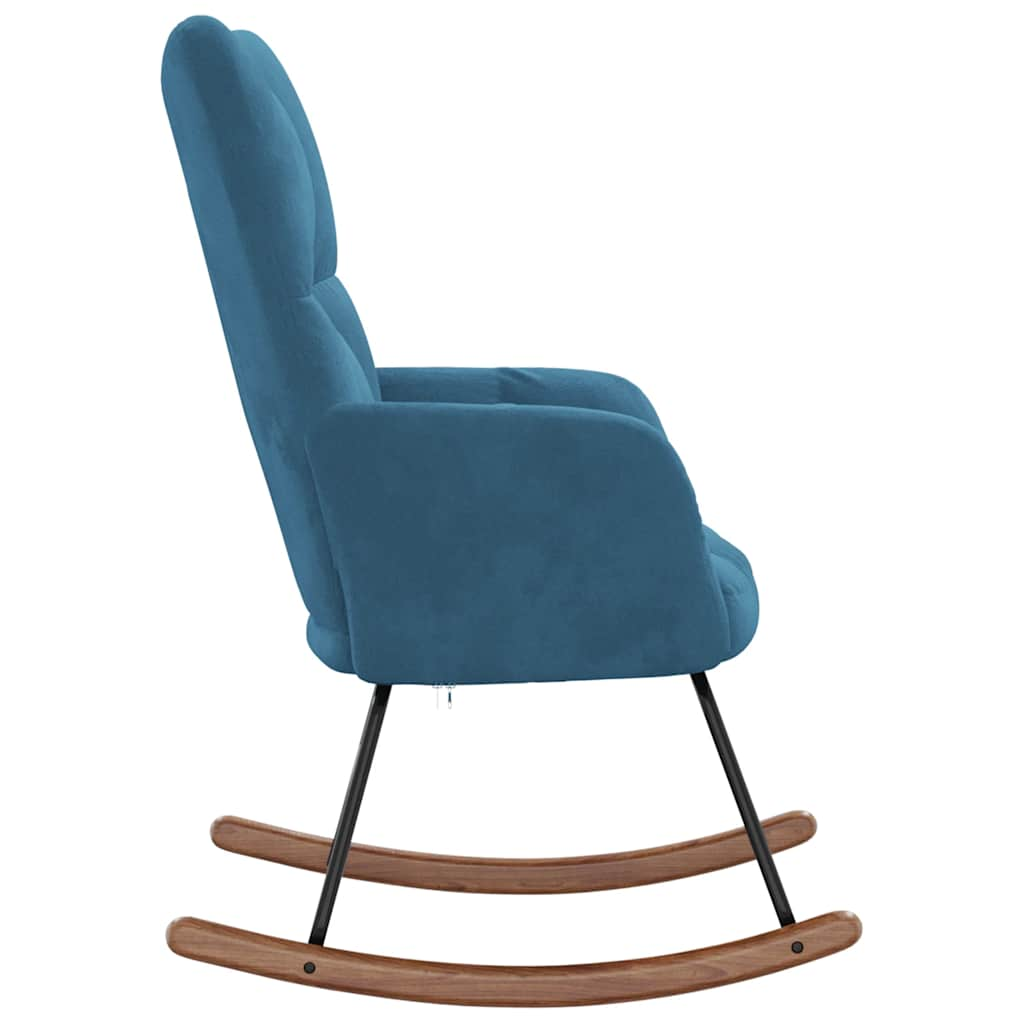 Chaise à bascule Bleu Velours