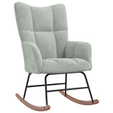 Rocking chair with footrest Light grey Velvet