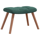 Chaise à bascule avec repose-pied Vert foncé Velours